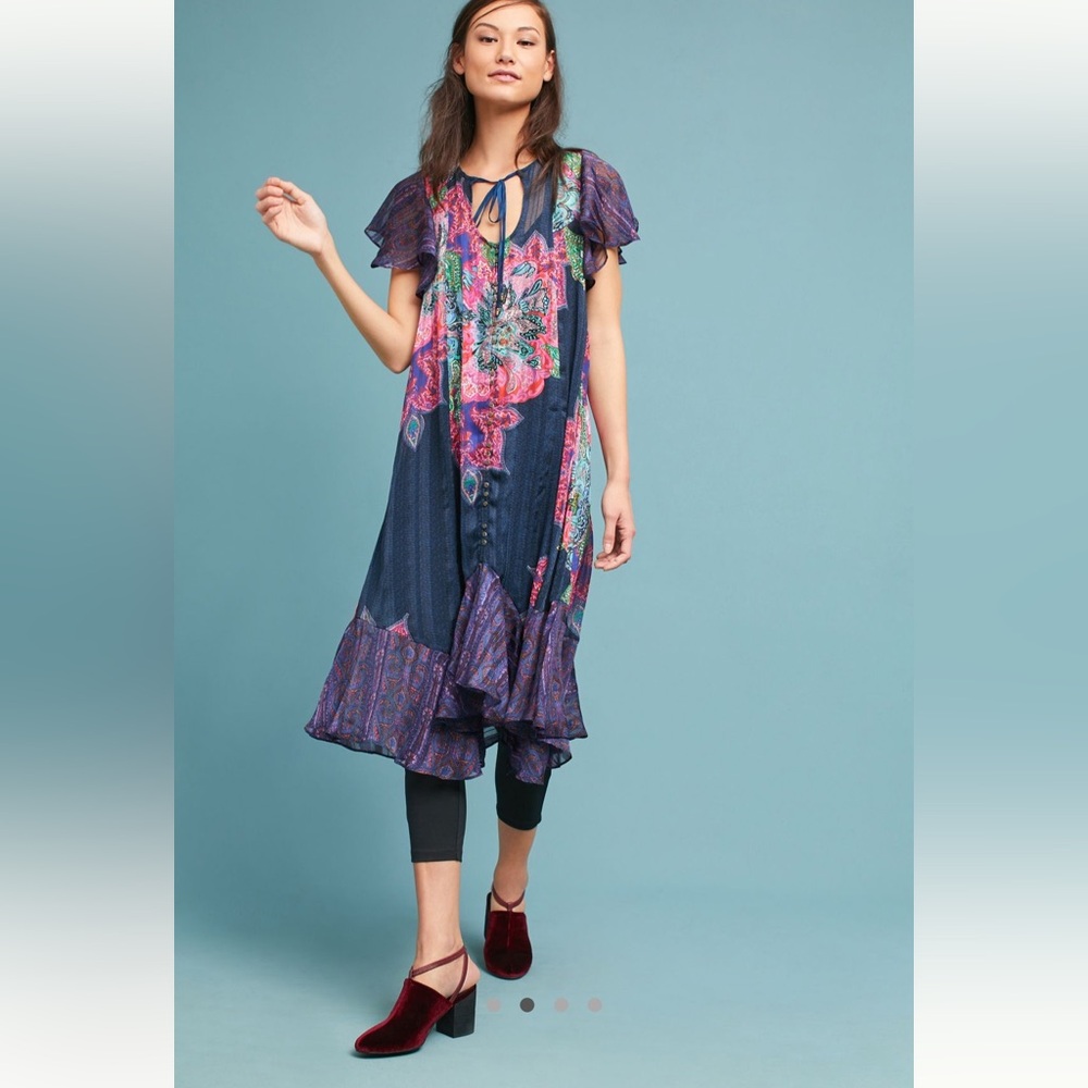 Anthropologie Maeve Loren Flutter Sleeve Swing Dress.